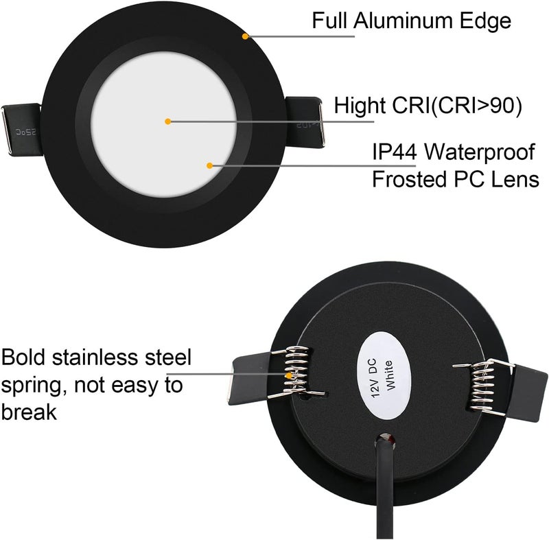RVZONE 12 Volt LED Puck Light RV Boat Recessed Ceiling Light Super Slim LED Panel Light with Hole Puncher DC 12V 3W Full Aluminum Downlights 6 Pack,5500-6000k - Image 3